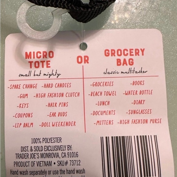 2 Trader Joe’s Micro Tote - NWT - Picture 6 of 6